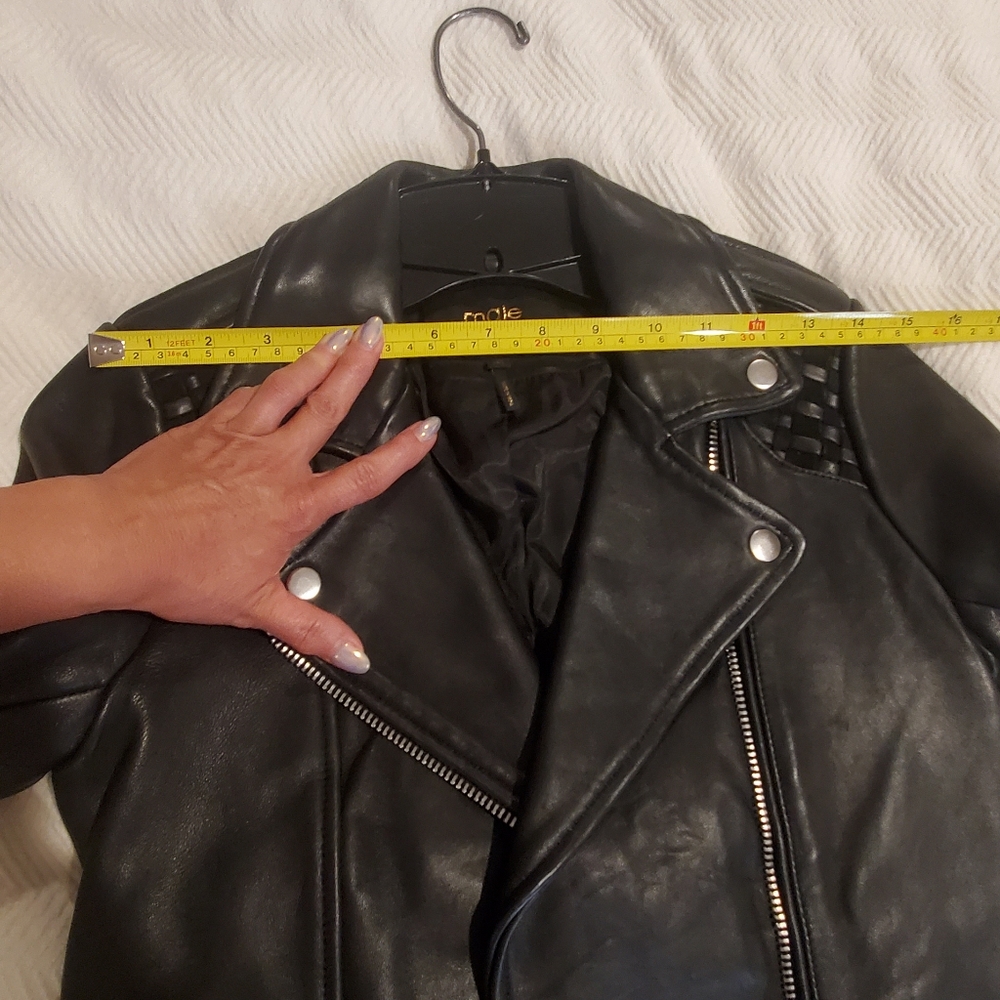 Maje Sleek Black Leather Jacket - Picture 11 of 11